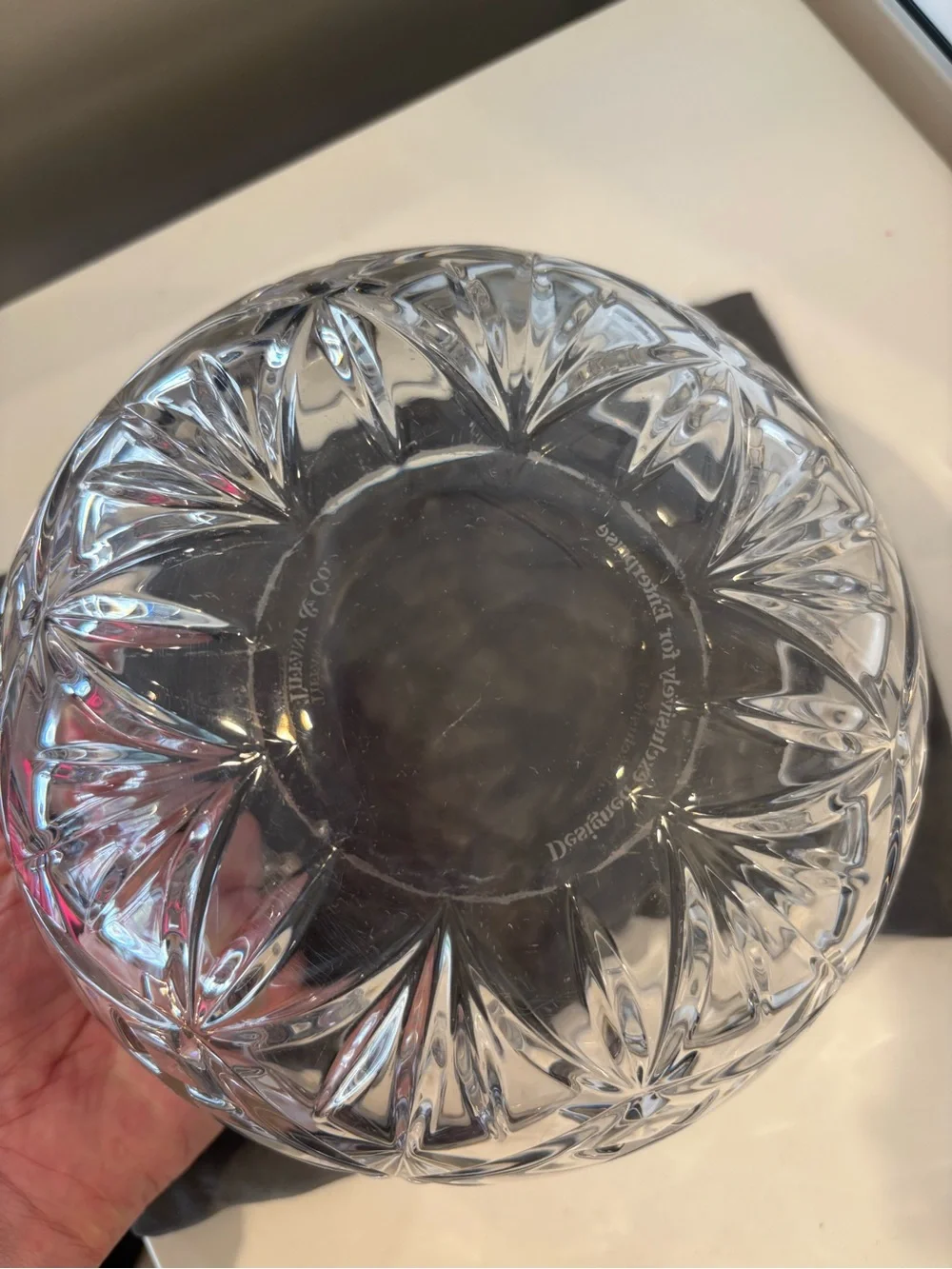 Tiffany & Co. Clear Cut Crystal Serving Bowl